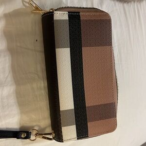 Women’s Double Zipper Handbag Leather Wallet Coin Pocket 12 Cards